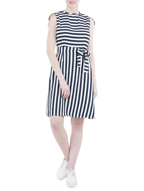 blue striped belted dress - 14487560 - Standard Image - 1
