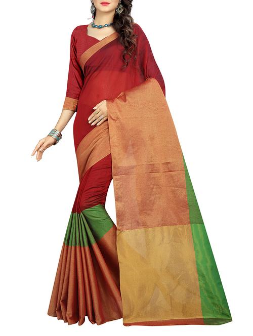 multi poly cotton woven saree - 14487582 - Very Small Image - 1