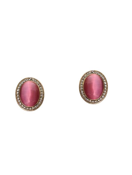 pink metal studs earring - 14487786 - Very Small Image - 1