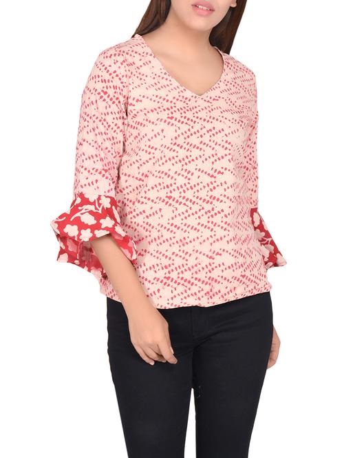pink printed cotton top - 14487931 - Very Small Image - 1