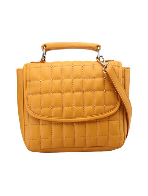 yellow leatherette regular sling bag - 14487998 - Very Small Image - 1