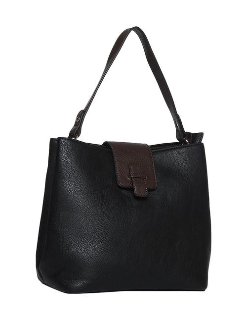 black leatherette regular handbag - 14488023 - Very Small Image - 1
