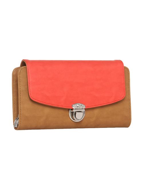 brown leatherette regular clutch - 14488050 - Very Small Image - 1