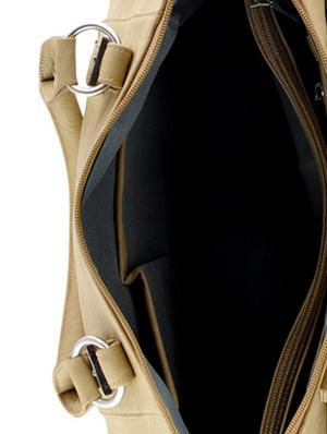 beige leatherette regular handbag - 14488095 - Standard Image - 3