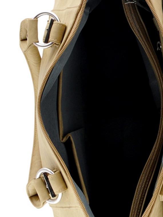 beige leatherette regular handbag - 14488095 - Zoom Image - 3