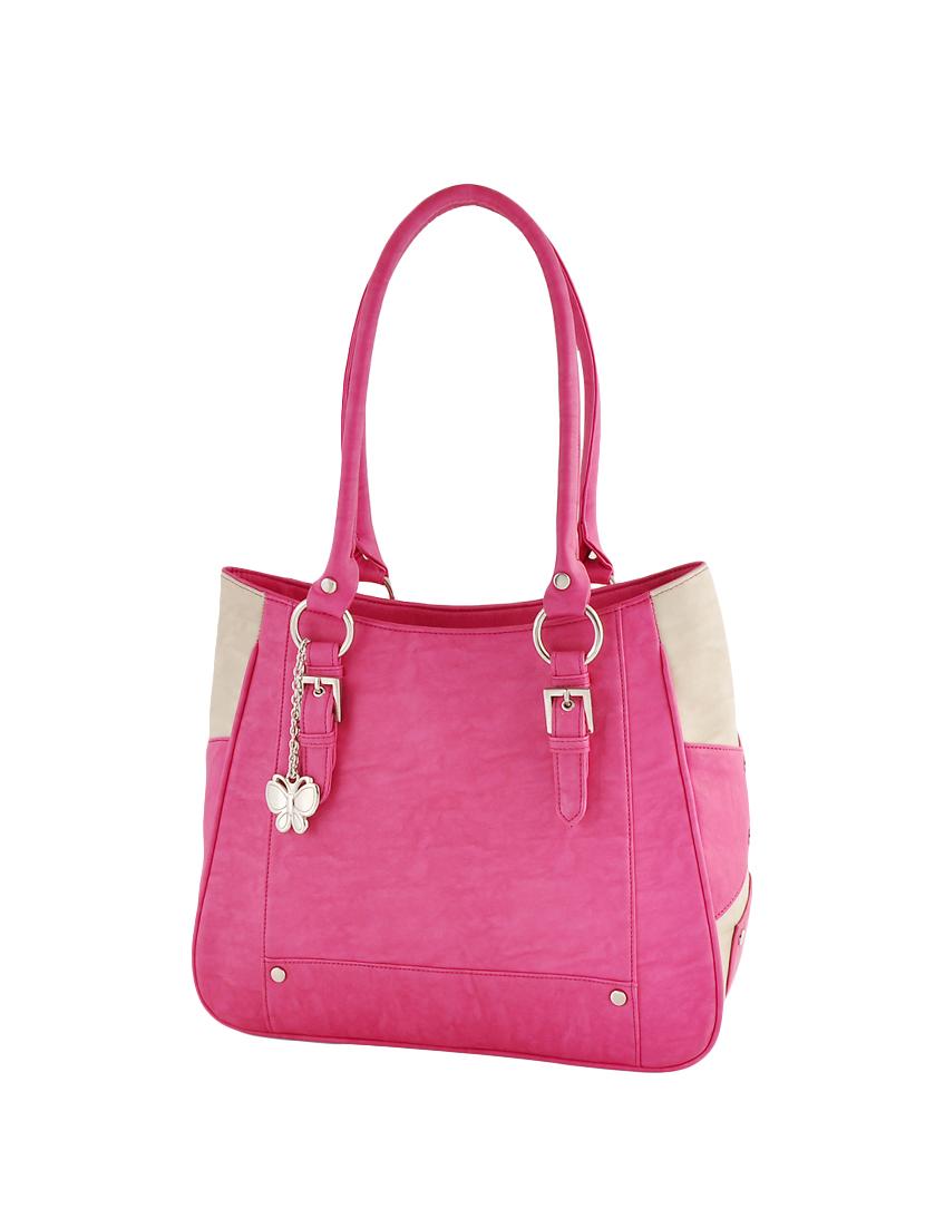 pink leatherette regular handbag - 14488097 - Zoom Image - 1