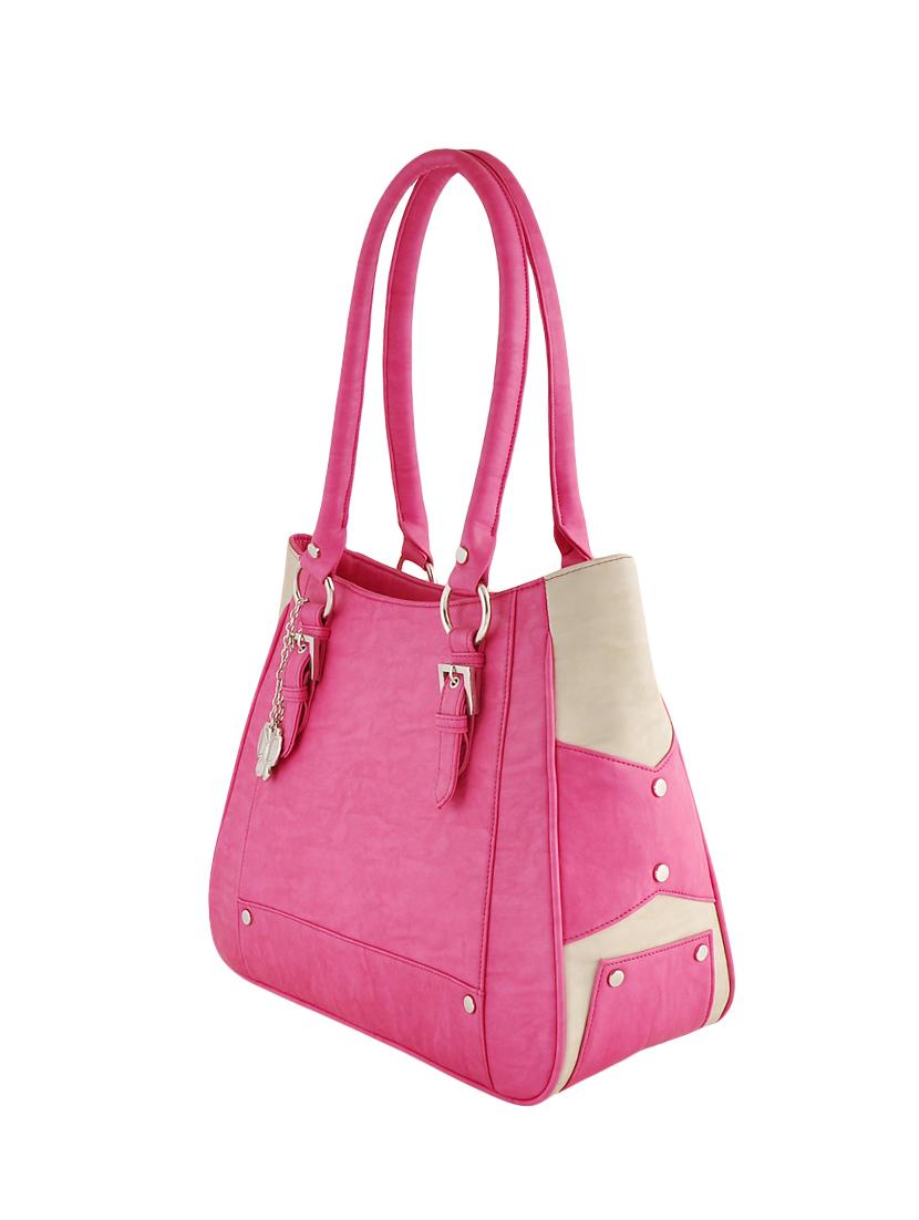 pink leatherette regular handbag - 14488097 - Zoom Image - 4
