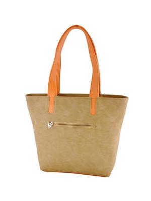 beige leatherette regular handbag - 14488109 - Standard Image - 2