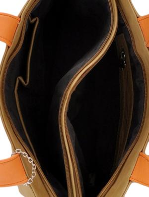 beige leatherette regular handbag - 14488109 - Standard Image - 3