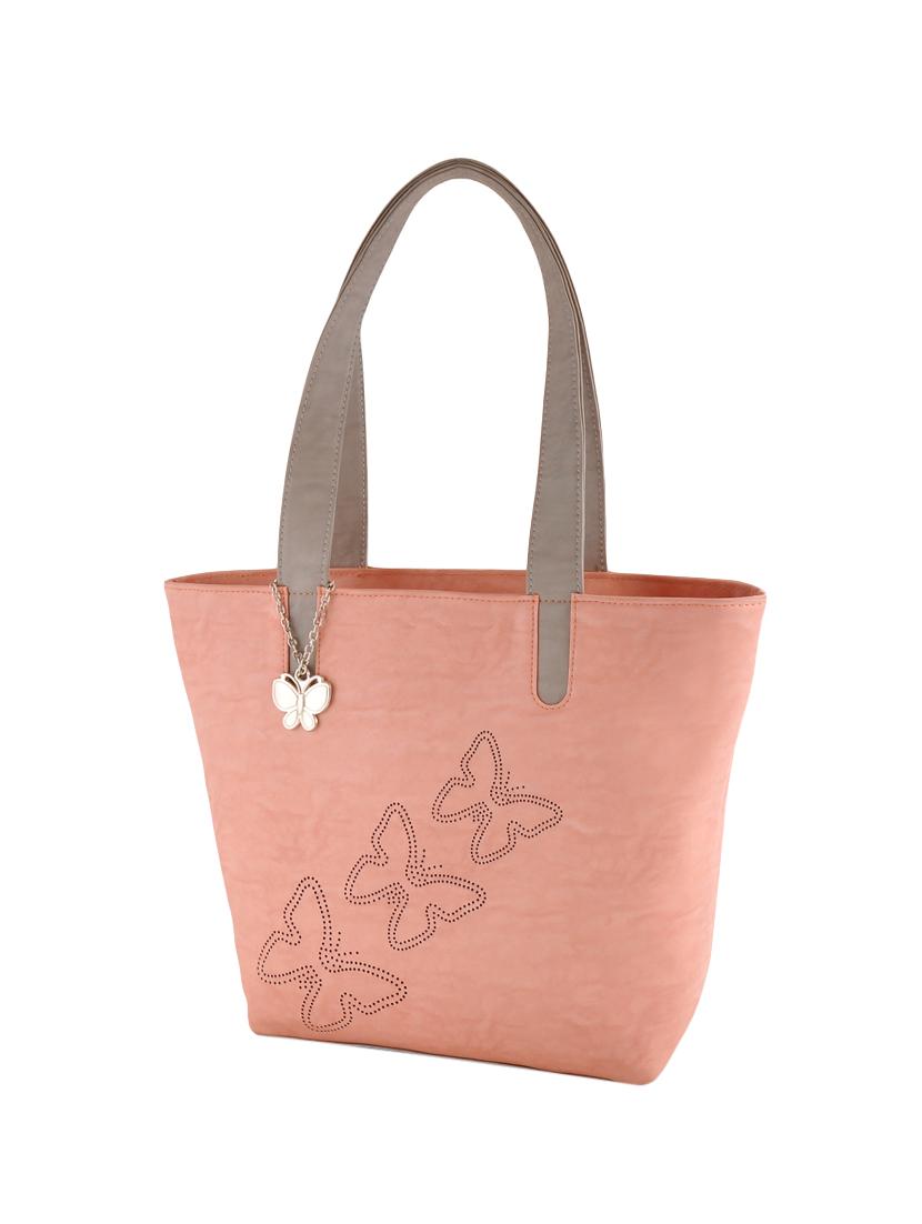pink leatherette regular handbag - 14488111 - Zoom Image - 1