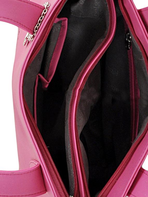 pink leatherette regular handbag - 14488141 - Zoom Image - 3