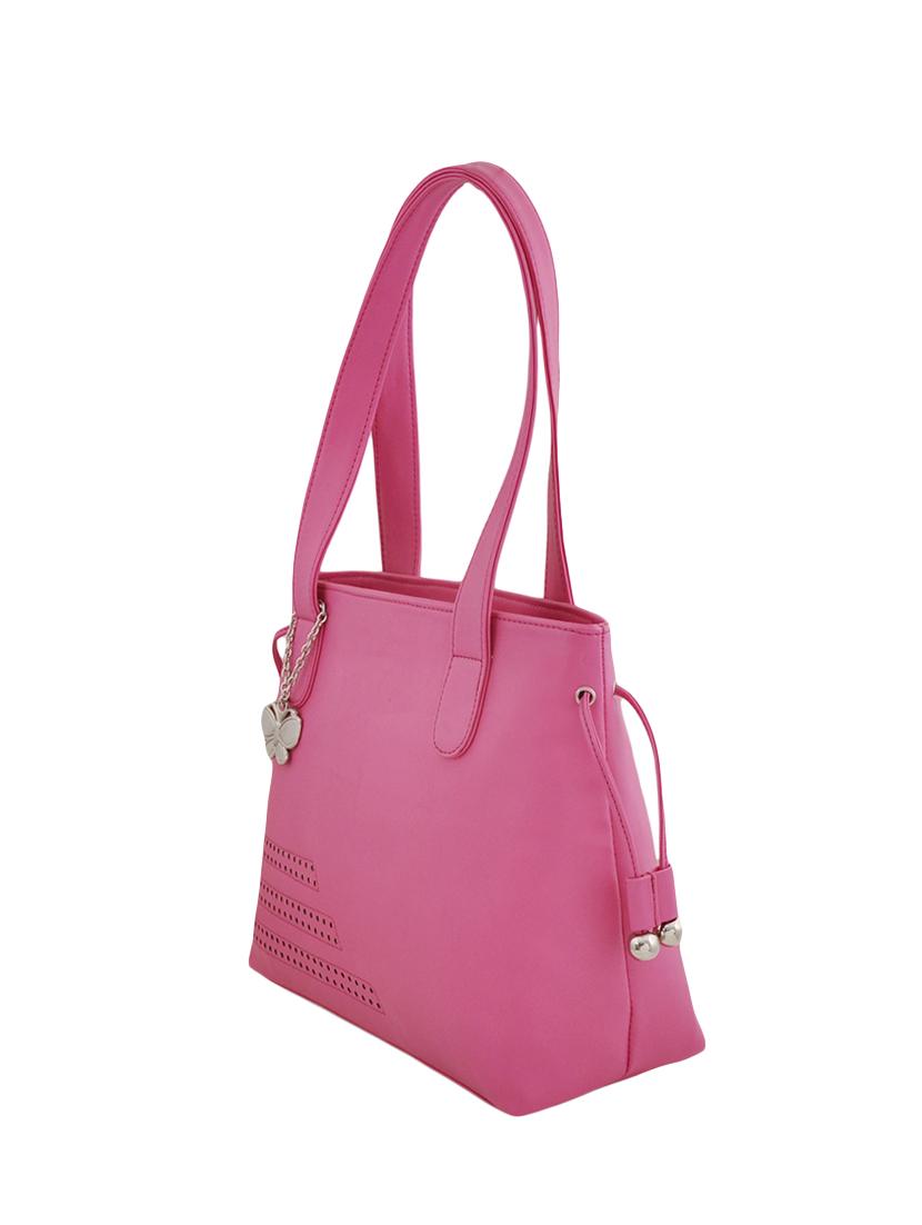 pink leatherette regular handbag - 14488141 - Zoom Image - 4