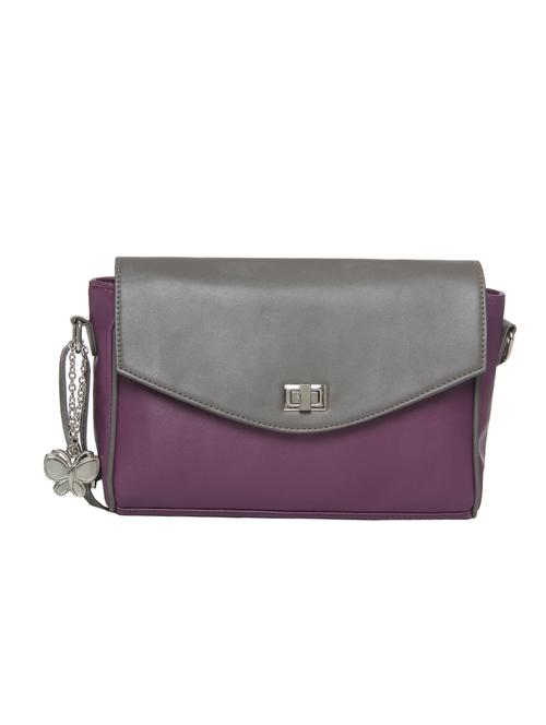 purple leatherette regular sling bag - 14488161 - Very Small Image - 1
