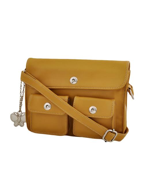brown leatherette regular sling bag - 14488171 - Very Small Image - 1