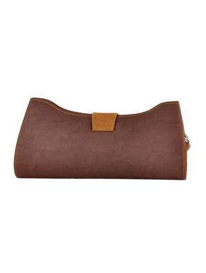 brown leatherette clutch - 14488249 - Standard Image - 2