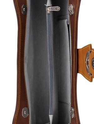brown leatherette clutch - 14488249 - Standard Image - 3