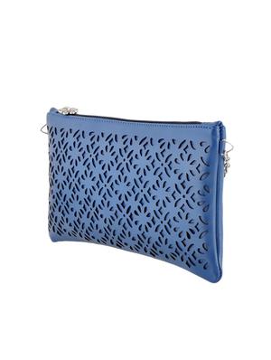 blue leatherette clutch - 14488259 - Standard Image - 4