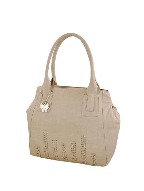cream leatherette regular handbag - 14488278 - Very Small Image - 1