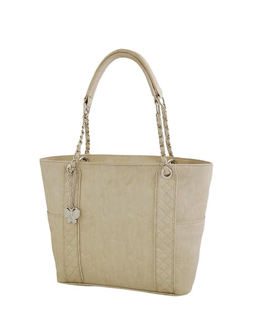 cream leatherette regular handbag - 14488283 - Very Small Image - 1