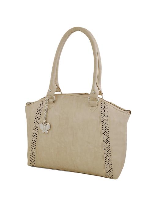cream leatherette regular handbag - 14488284 - Standard Image - 1
