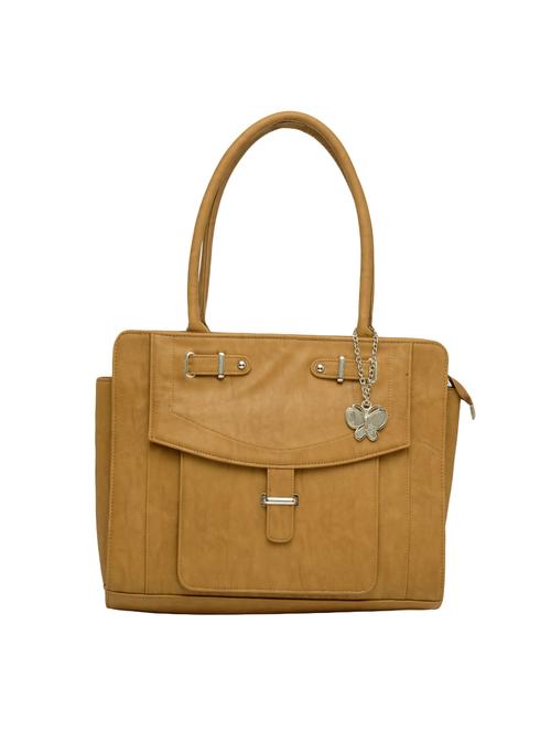 tan leatherette regular handbag - 14488286 - Very Small Image - 1