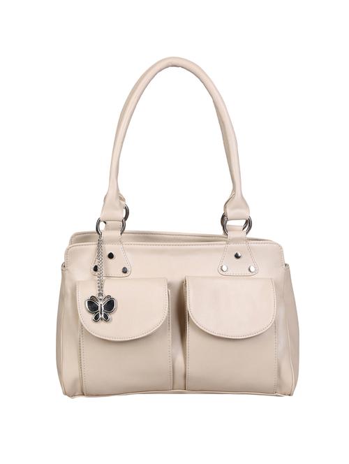 cream leatherette regular handbag - 14488287 - Very Small Image - 1