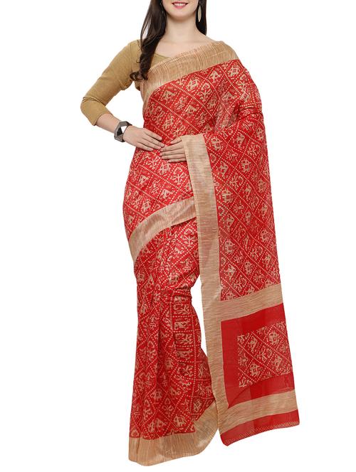 red art silk bhagalpuri saree with blouse - 14488422 - Very Small Image - 1