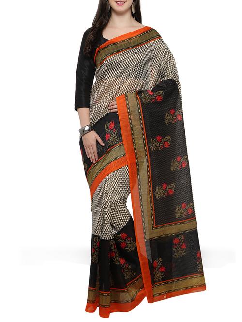 black art silk bhagalpuri saree with blouse - 14488423 - Very Small Image - 1