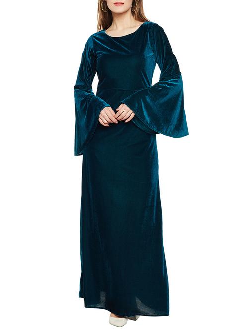 solid green maxi dress - 14488890 - Very Small Image - 1