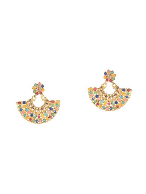 gold brass chandballi earring - 14489367 - Very Small Image - 1