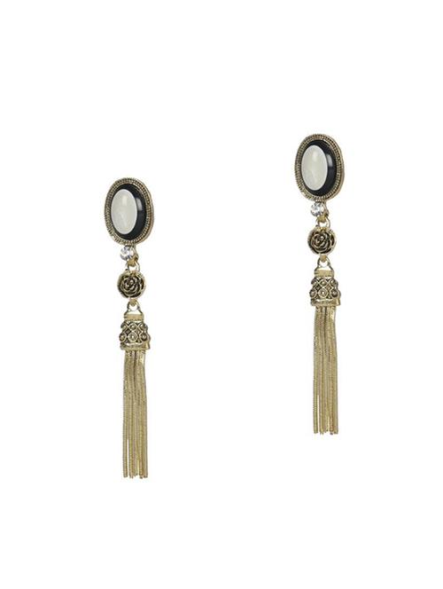gold brass chandellier earring - 14489378 - Very Small Image - 1