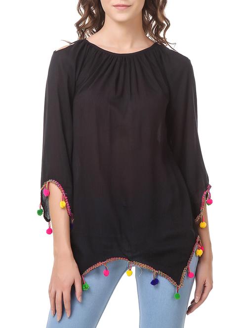 solid black rayon top - 14489558 - Very Small Image - 1