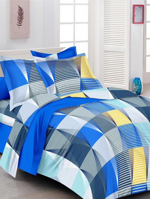 180 Tc Pure Cotton Double Bed Sheet With 2 Pillow Covers - 14489571 - Very Small Image - 1