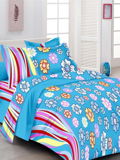 180 Tc Pure Cotton Double Bed Sheet With 2 Pillow Covers - 14489572 - Very Small Image - 1