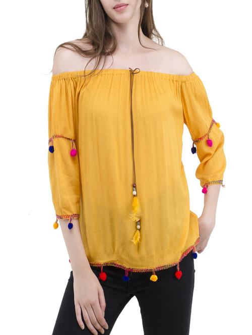 blue off shoulder top - 14489724 - Standard Image - 1