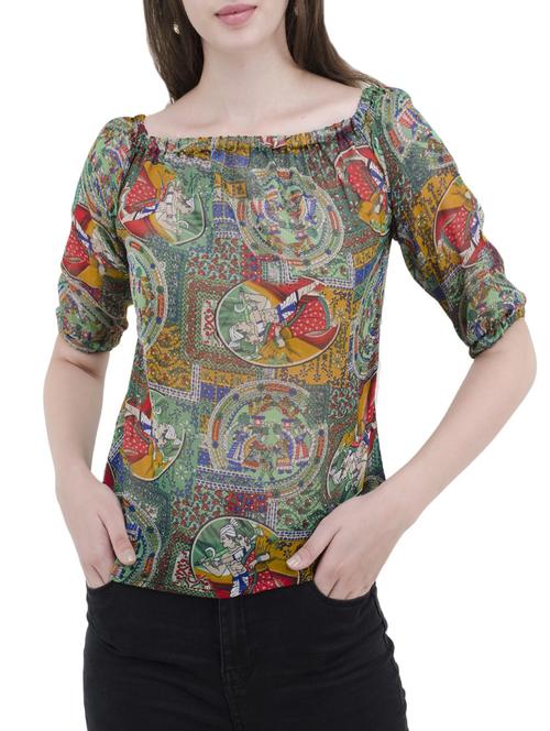 multi colored off shoulder top - 14489734 - Very Small Image - 1