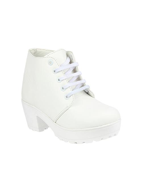 white leatherette ankle boots - 14490259 - Standard Image - 1