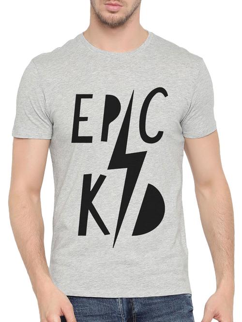 grey cotton front print tshirt - 14490378 - Very Small Image - 1