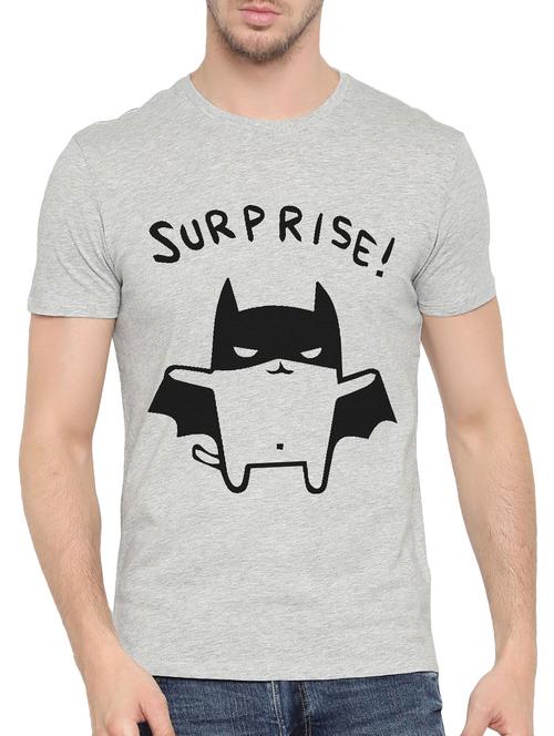 grey cotton front print tshirt - 14490379 - Very Small Image - 1