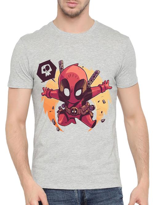 grey cotton character print t-shirt - 14490389 - Very Small Image - 1