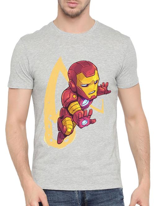 grey cotton character print t-shirt - 14490393 - Very Small Image - 1