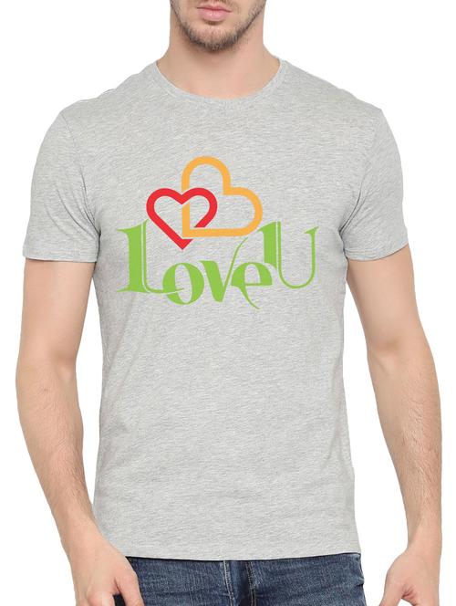 grey cotton chest print t-shirt - 14490412 - Very Small Image - 1