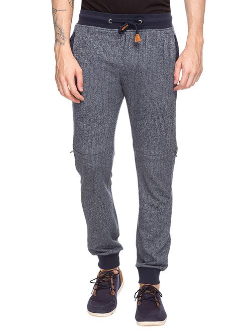 navy blue cotton blend joggers - 14490484 - Very Small Image - 1