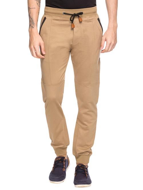 brown cotton blend joggers - 14490485 - Very Small Image - 1