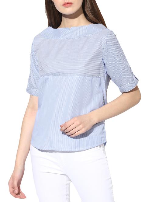 blue cotton striped top - 14490710 - Very Small Image - 1