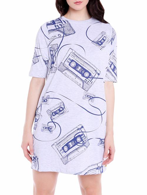 grey printed cotton dress - 14490815 - Very Small Image - 1