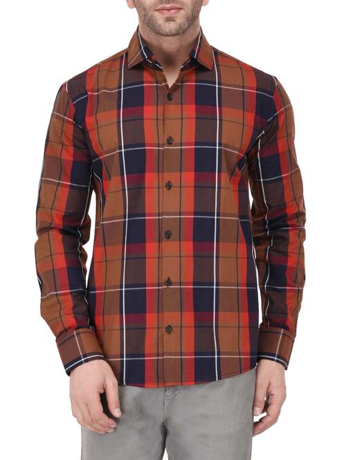 brown cotton casual shirt - 14490866 - Standard Image - 1