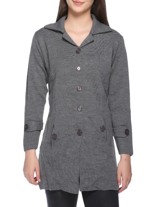Grey acrylic coatigan - 14491318 - Standard Image - 1