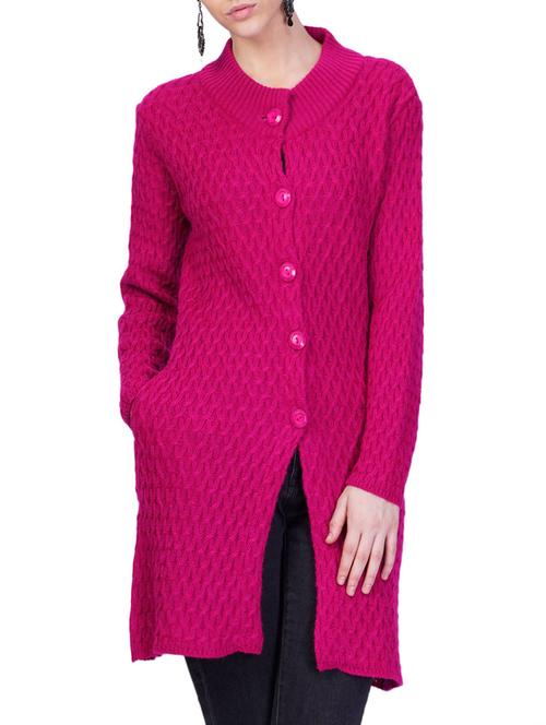 Pink solid coatigan - 14491422 - Very Small Image - 1
