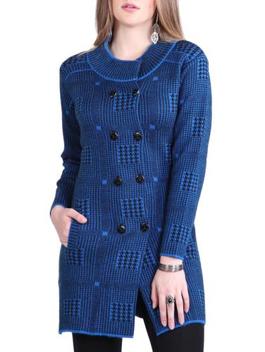 Blue houndstooth pea coat - 14491466 - Very Small Image - 1